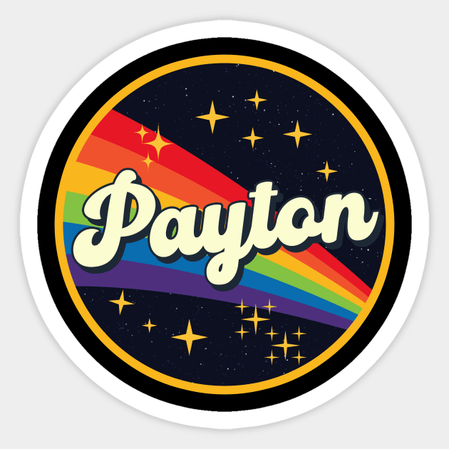 Payton // Rainbow In Space Vintage Style Sticker by LMW Art